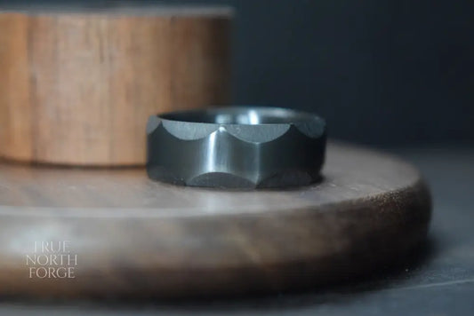 Engineer’s Facetted Ring - Black Zirconium - True North Forge