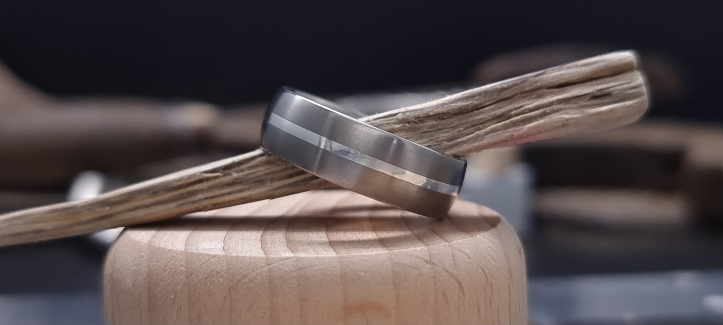 Falls of Feugh Silver Inlay Titanium Ring image 3