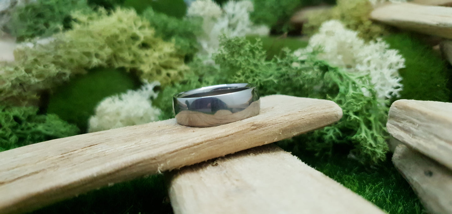 Titanium Polished Court Shape Ring