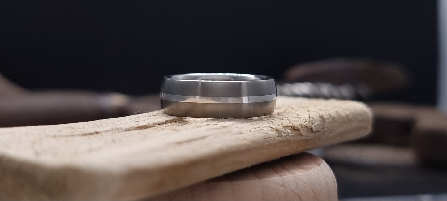 Falls of Feugh Silver Inlay Titanium Ring image 2