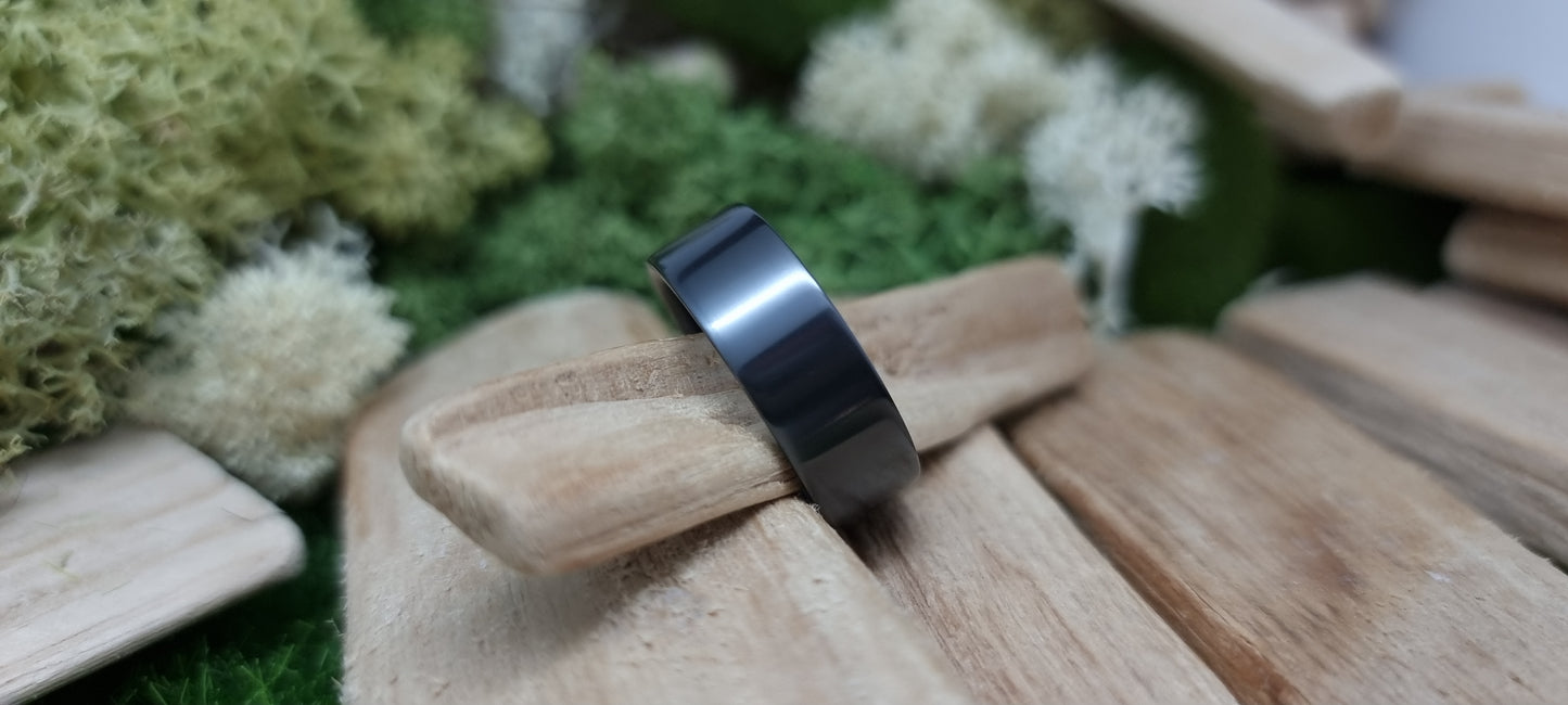 Black Zirconium Flat Shape Ring image 6