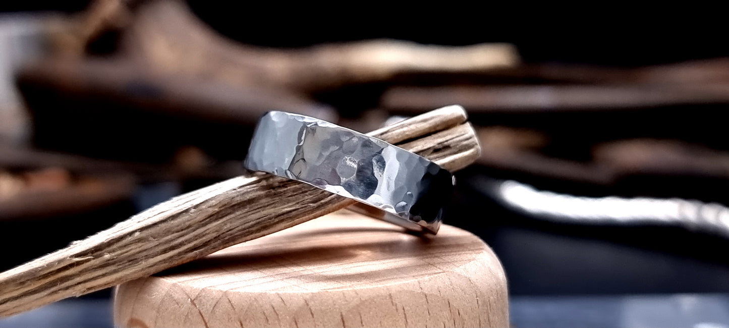 Deveron Hammered Stainless Steel Ring image 2