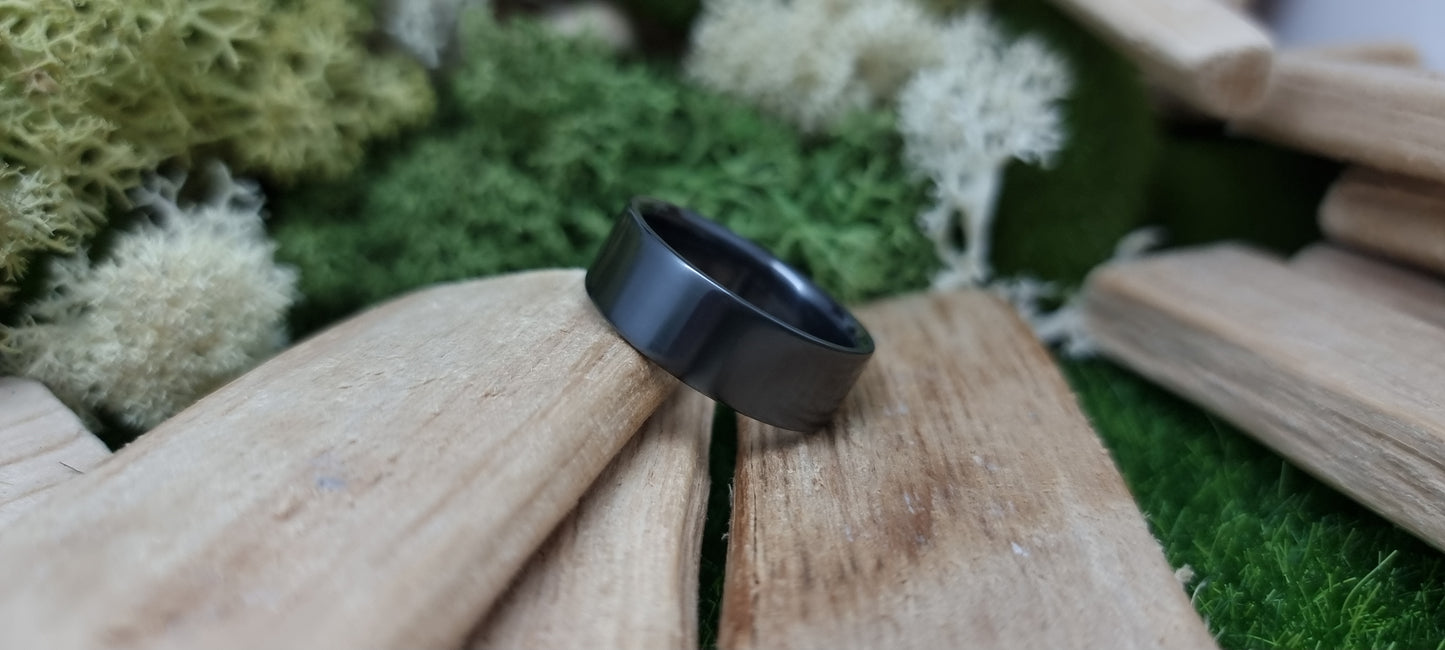 Black Zirconium Flat Shape Ring image 8