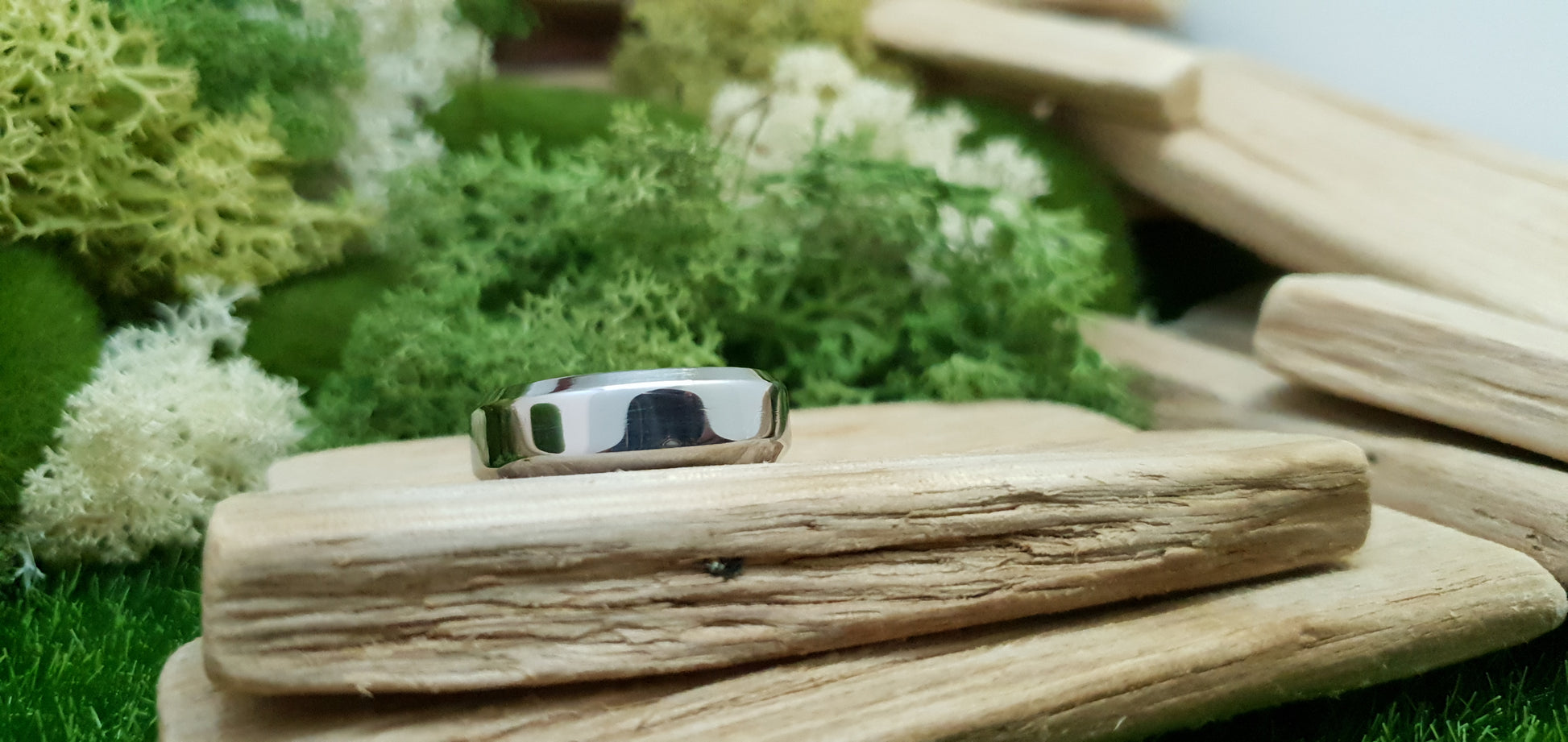 Stainless Steel Bevel Shape Polished Ring image 6