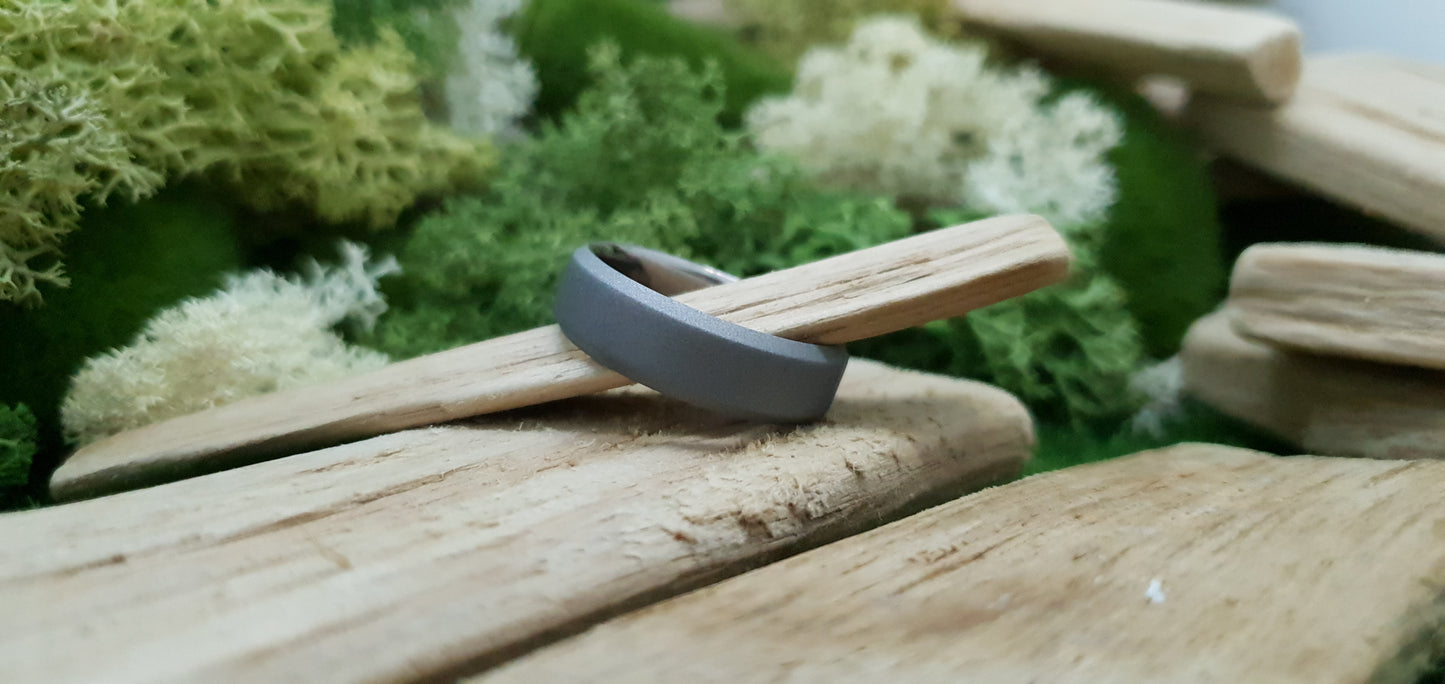 Titanium Blasted Bevel Shape Ring image 8