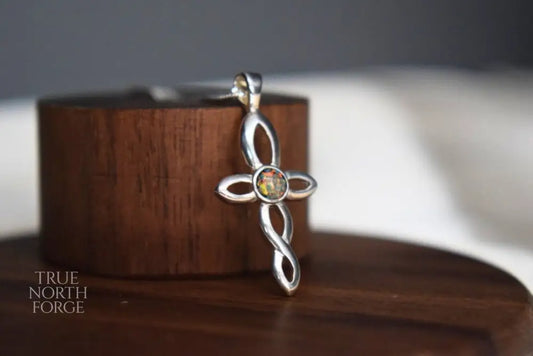 Infinity Cross Silver Memorial Necklace - True North Forge