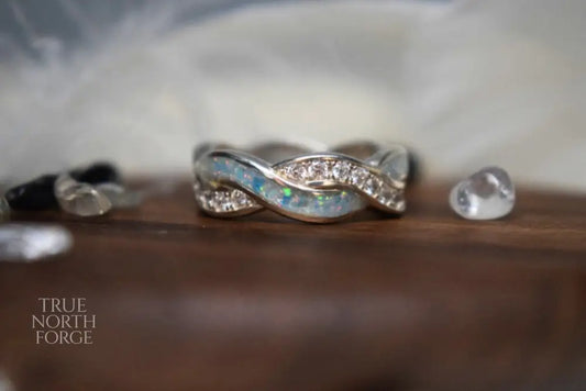 Memorial Entwined Silver & CZ Ring - True North Forge