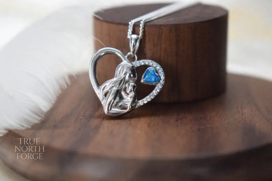 Mother & Child Heart Memorial Necklace - True North Forge