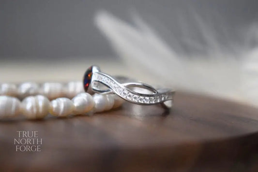 Silver Entwined Circle Memorial Ring - True North Forge