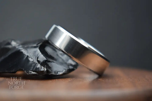 Titanium Polished Finish Bevel Shape Ring - Wedding Ring