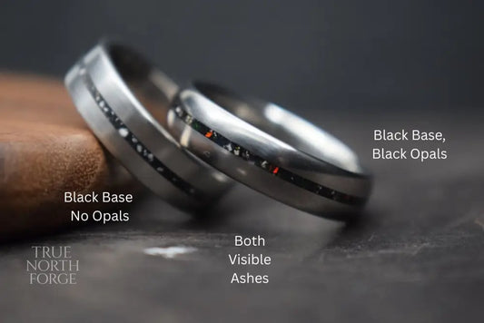 Titanium Single Channel Memorial Ring - True North Forge