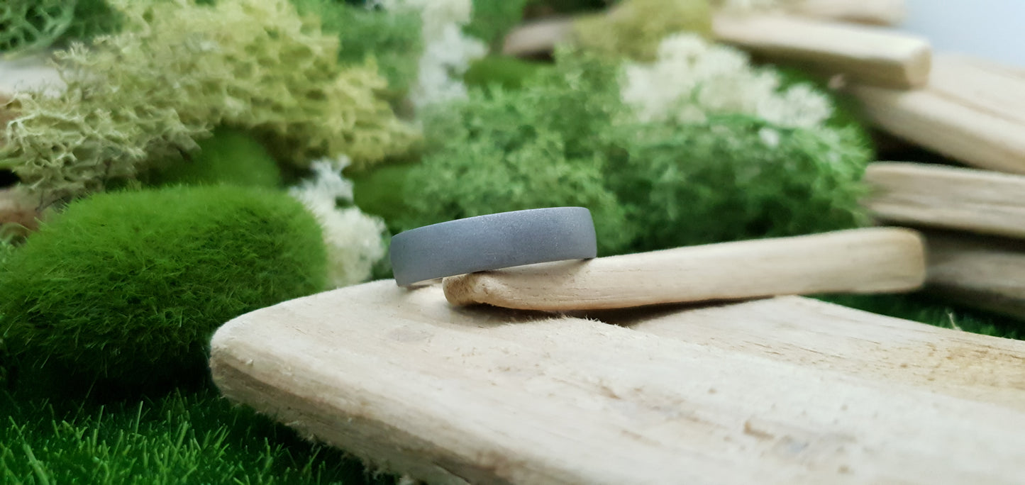 Stainless Steel Blasted Finish Court Shape Ring image 3