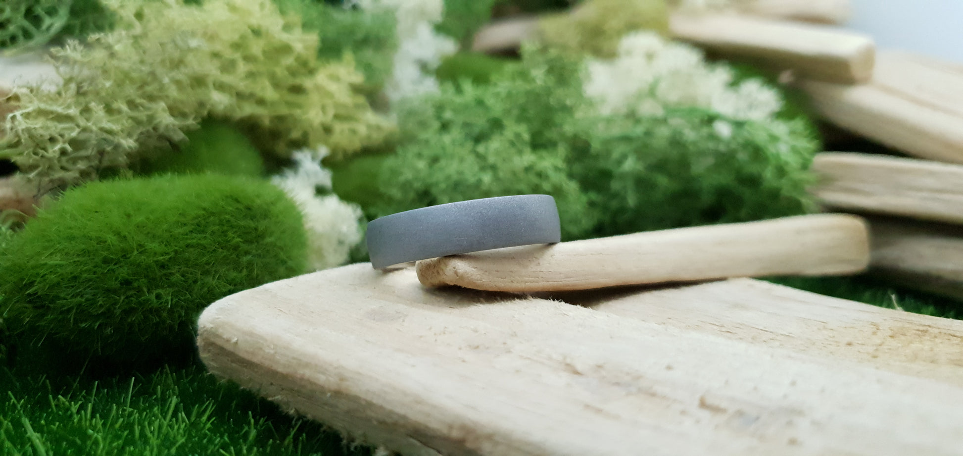 Stainless Steel Blasted Finish Court Shape Ring image 3