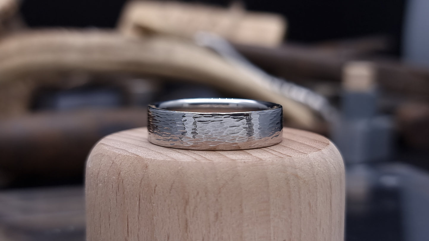 Torridon Hammered Stainless Steel Ring image 3