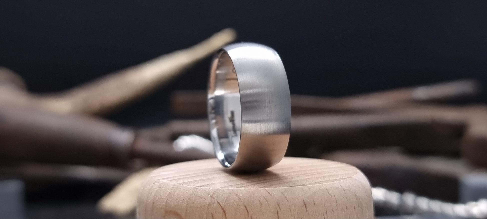Titanium Satin Finish Court Shape Ring 
