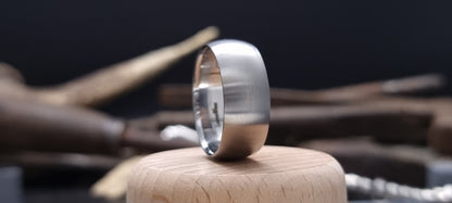 Titanium Satin Finish Court Shape Ring 