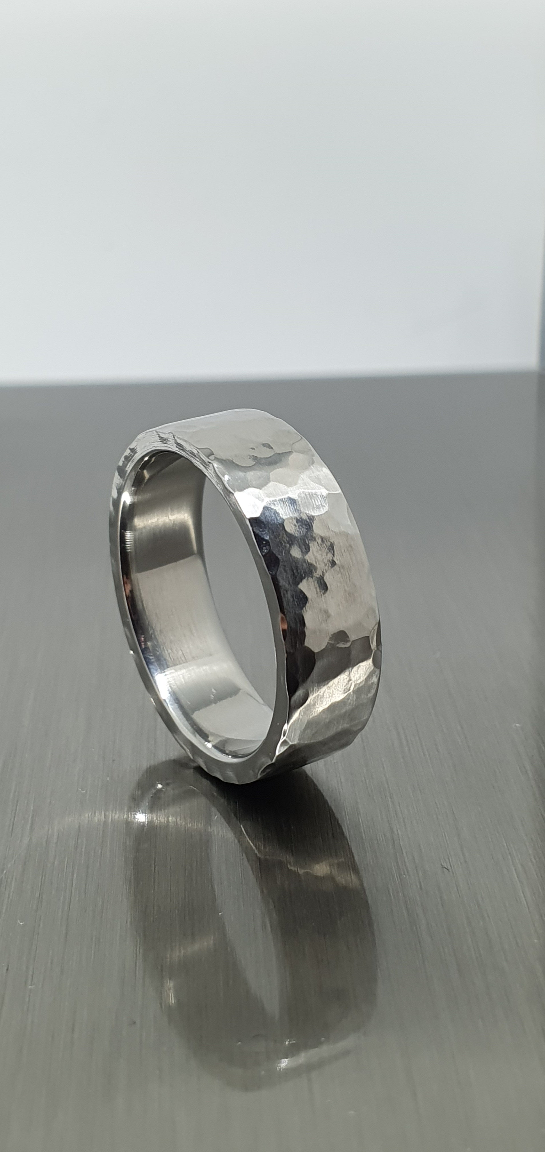 Deveron Hammered Stainless Steel Ring image 9