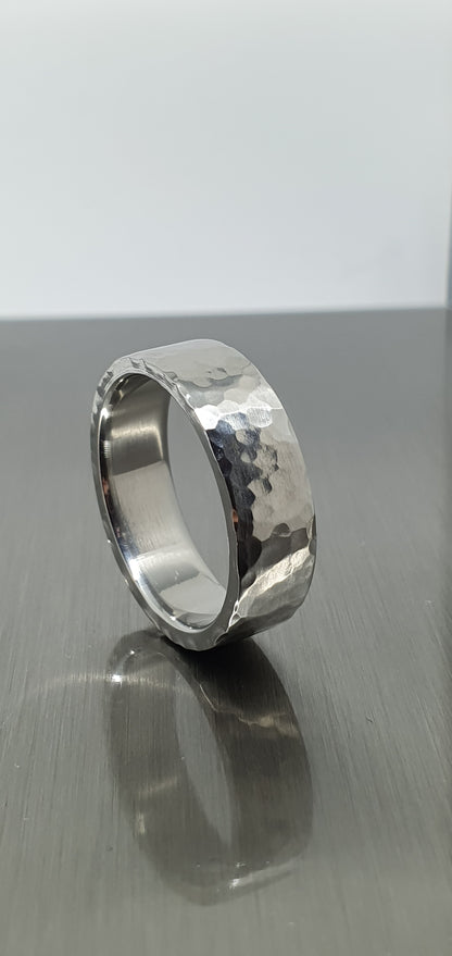 Deveron Hammered Stainless Steel Ring image 9
