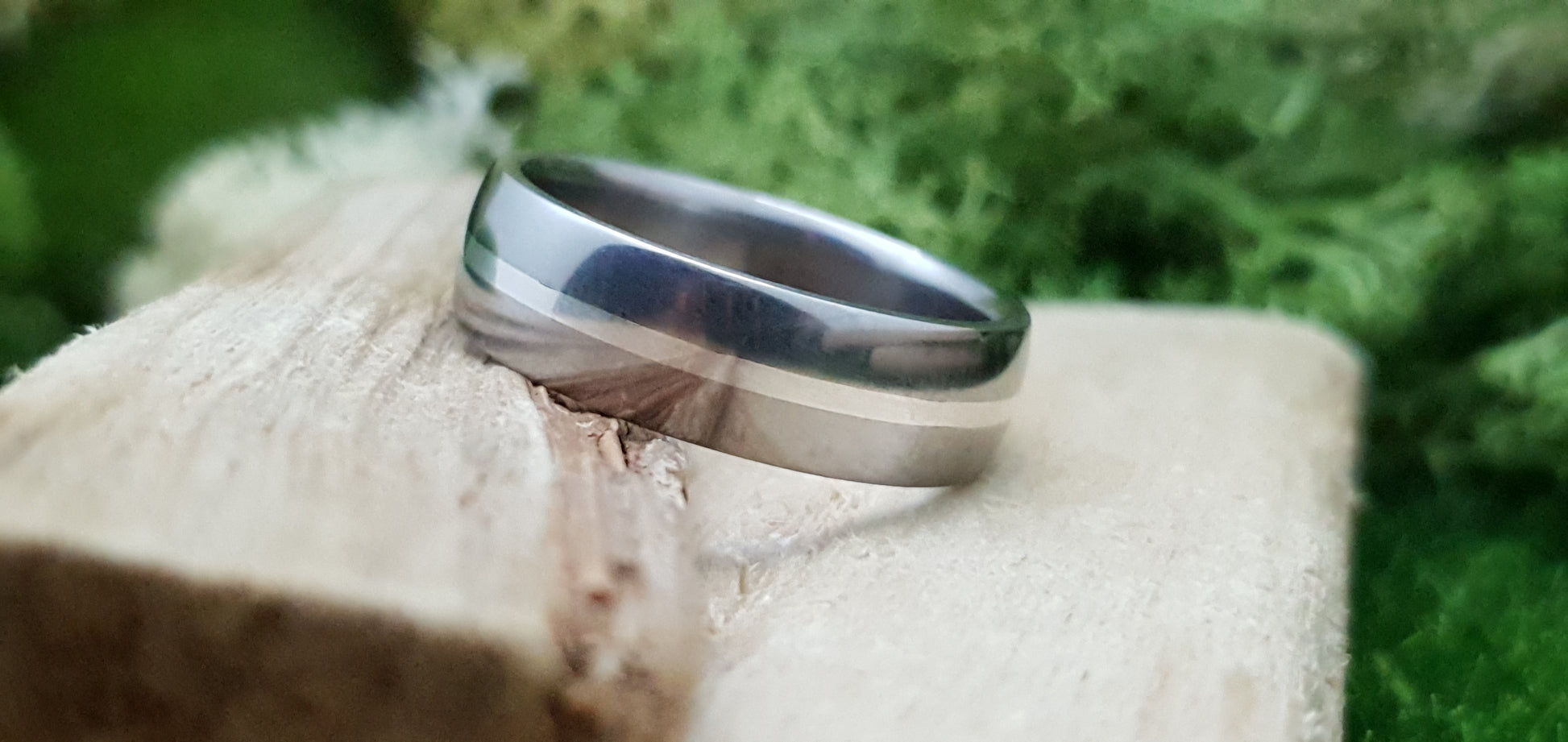 Falls of Feugh Silver Inlay Titanium Ring image 7