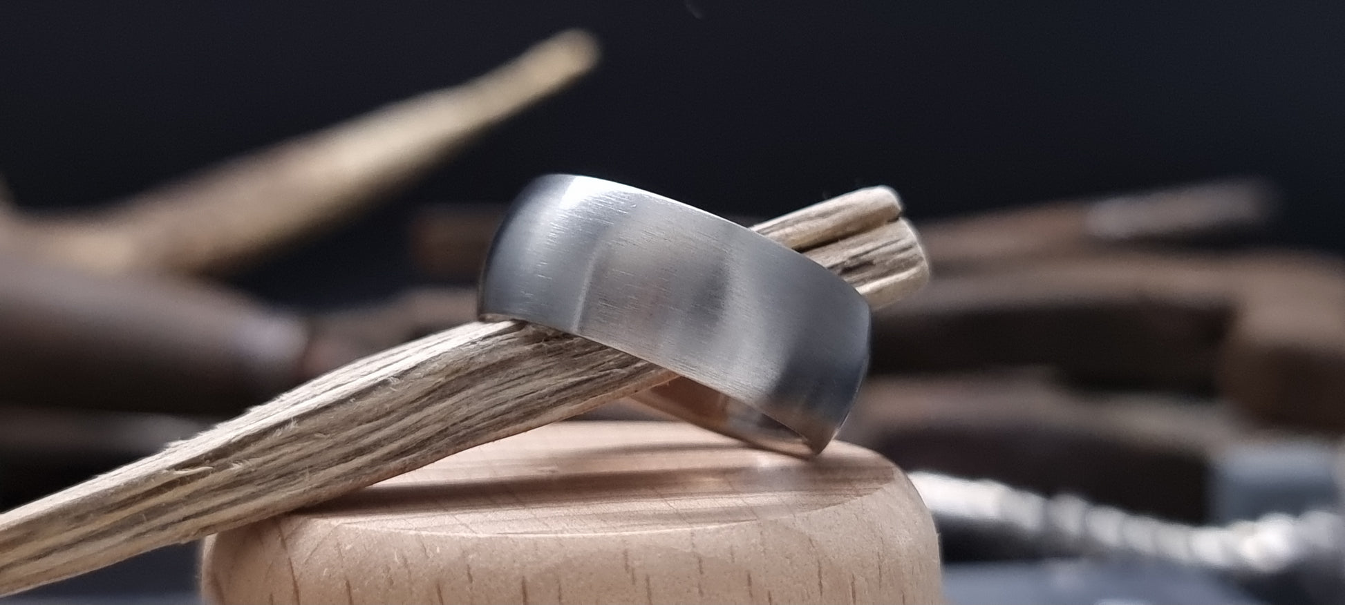 Titanium Satin Finish Court Shape Ring 
