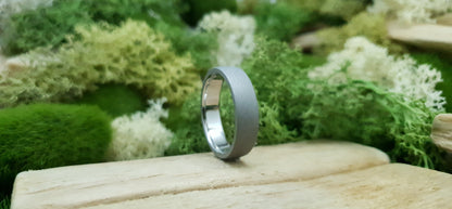 Stainless Steel Blasted Finish Court Shape Ring image 0