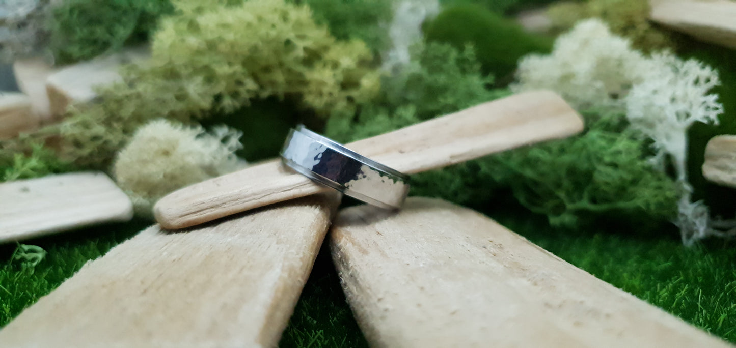 Ythan Hammered Stainless Steel Ring image 6