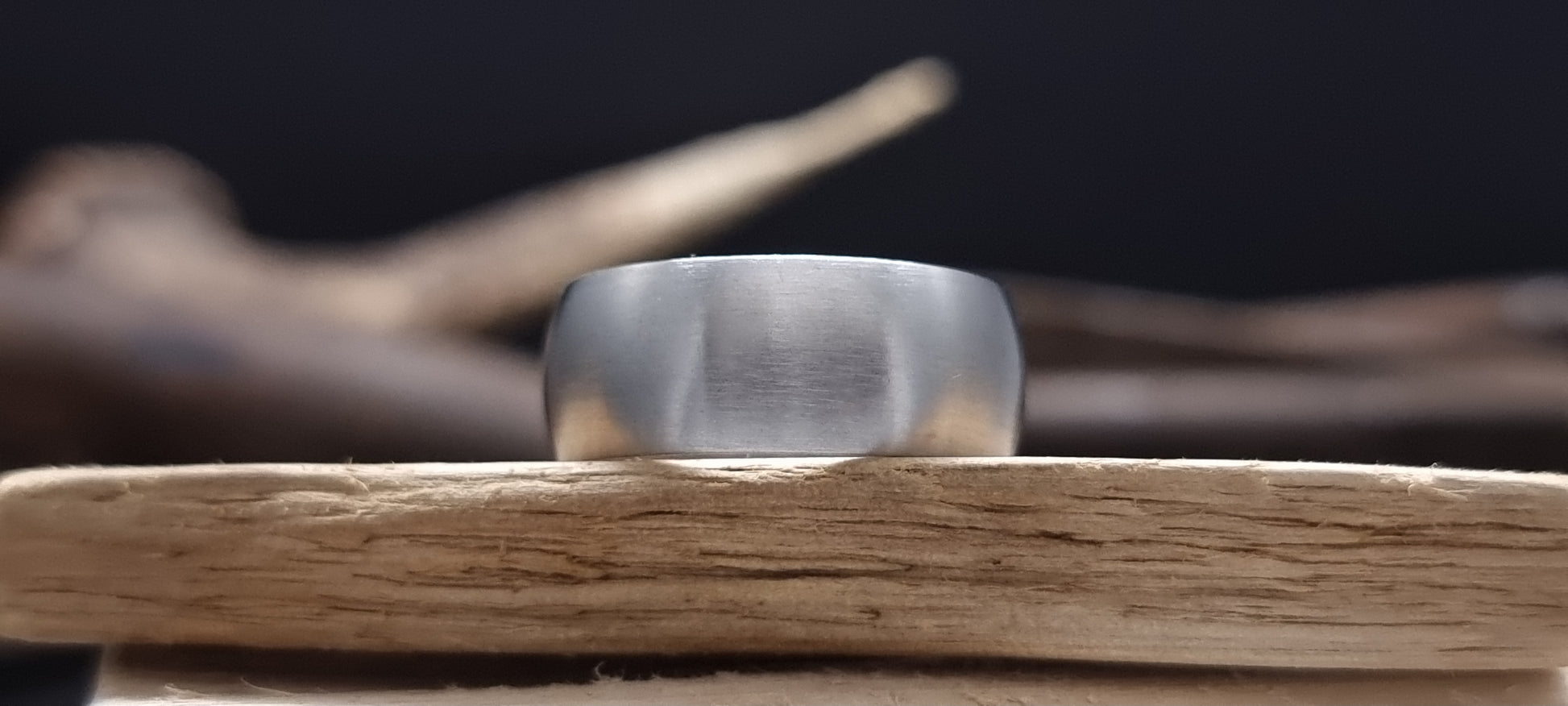 Titanium Satin Finish Court Shape Ring 
