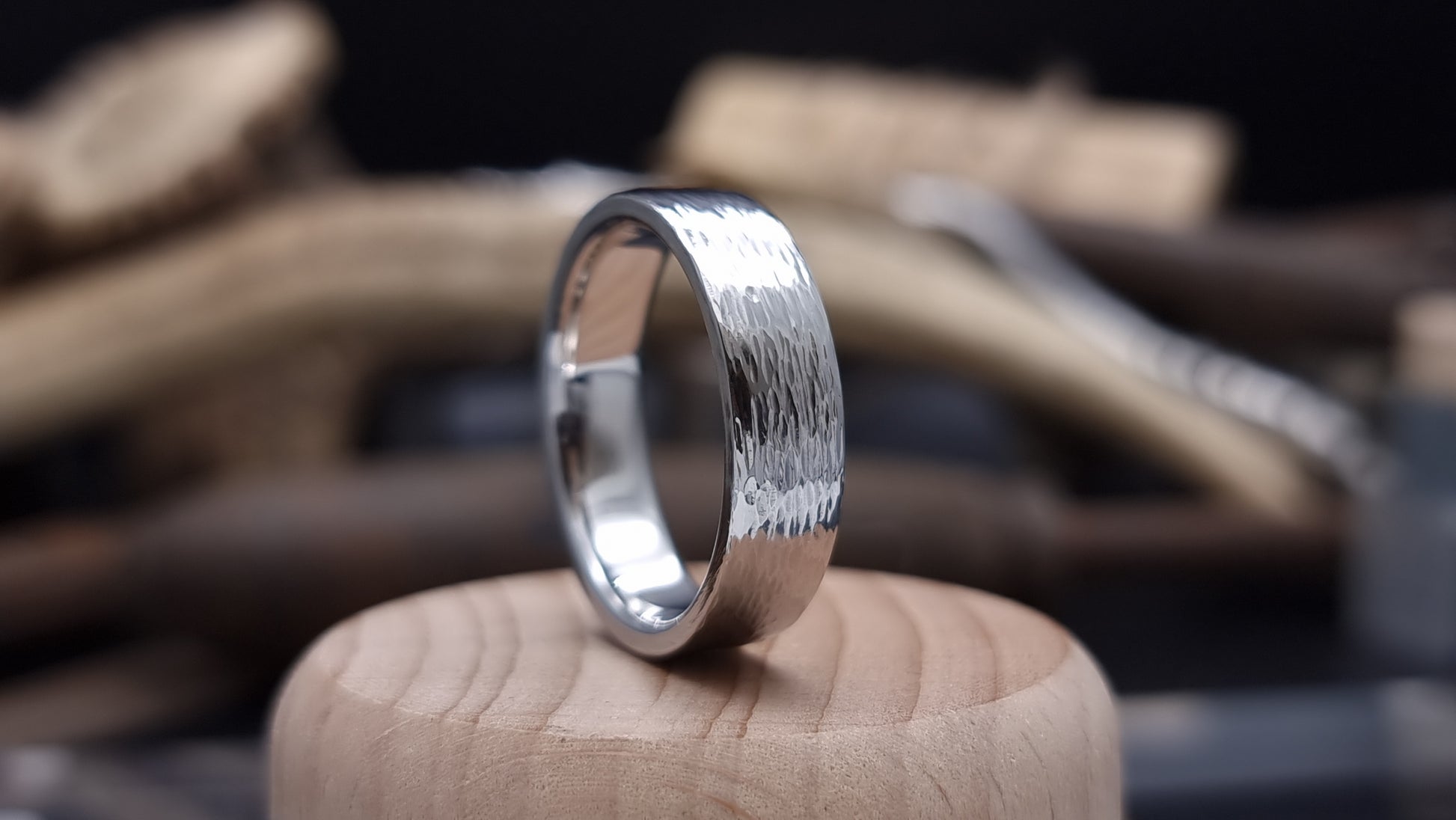 Torridon Hammered Stainless Steel Ring image 1