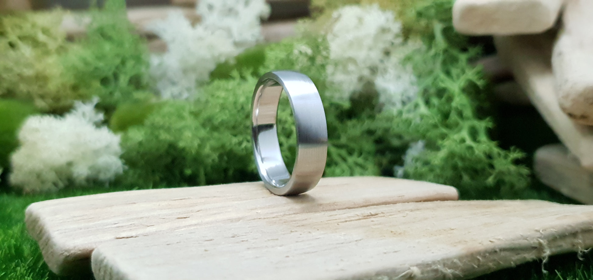 Stainless Steel Satin Court Shape Ring image 0