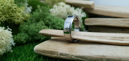 Ythan Hammered Stainless Steel Ring image 7