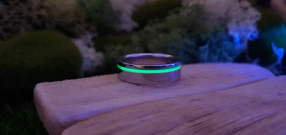 Lumo in Lime UV Glow Stainless Steel Ring image 8