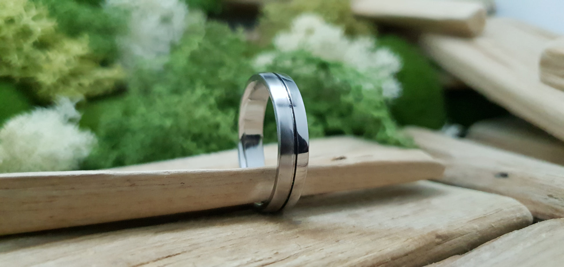 Ness Half and Half Stainless Steel Ring image 9