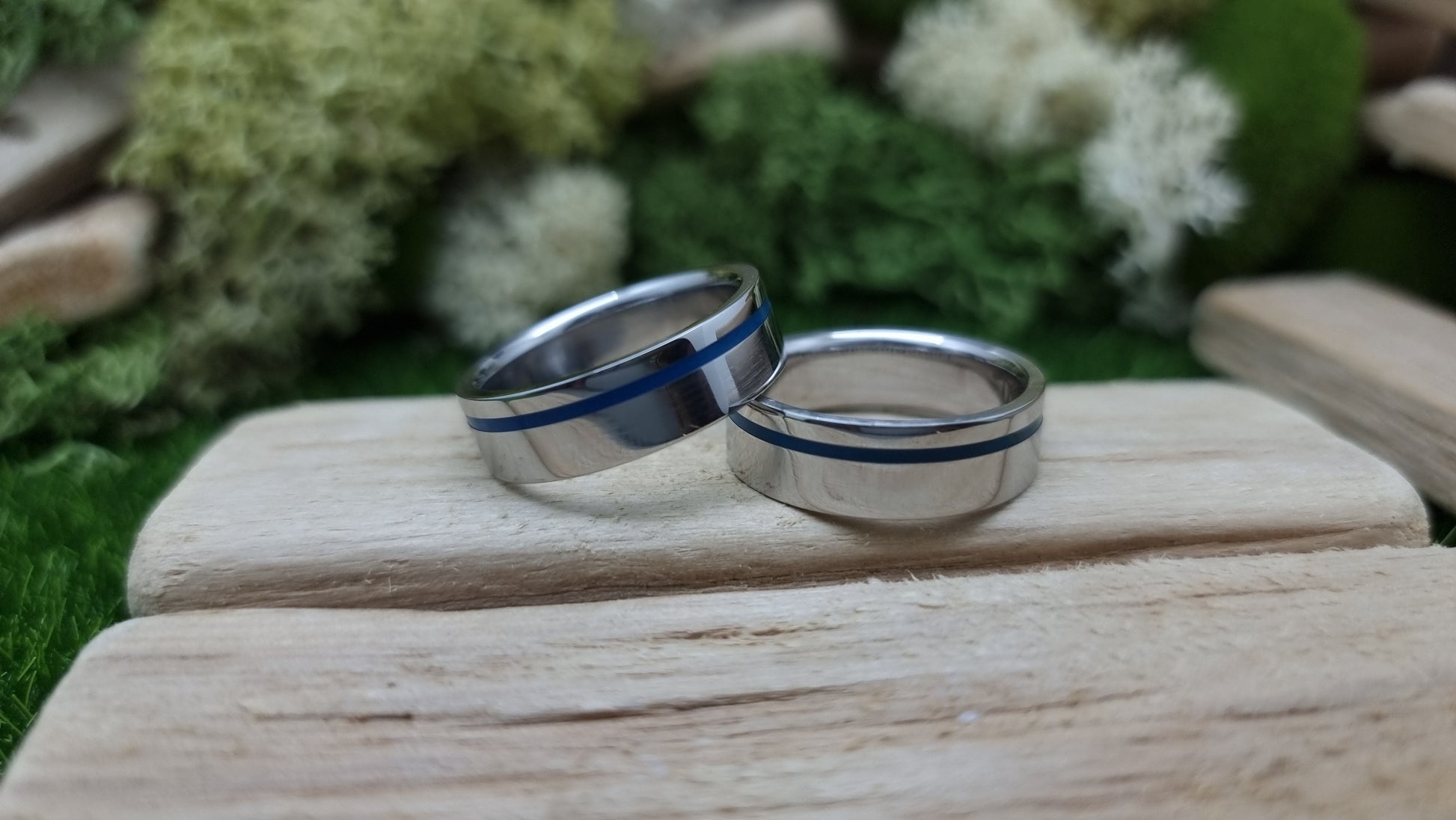 Lumo in Blue UV Glow Stainless Steel Ring image 7