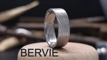 Damascus Steel and Black Zirconium Liner Edge Ring image 12