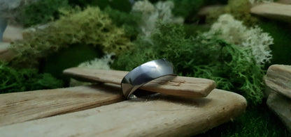 Titanium Polished Court Shape Ring 