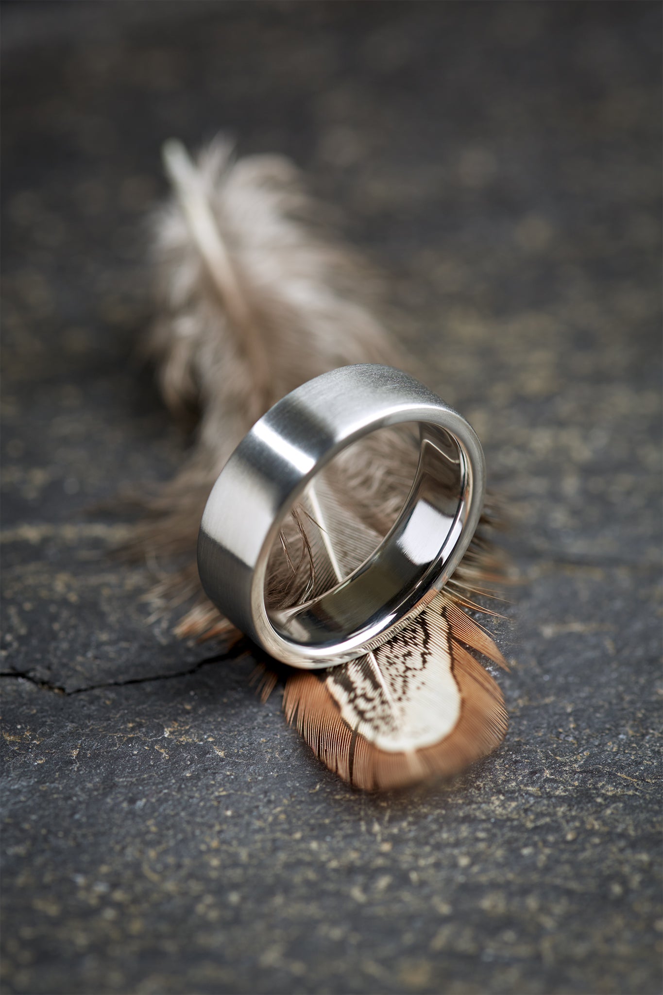 Titanium Satin Finish Flat Shape Ring 
