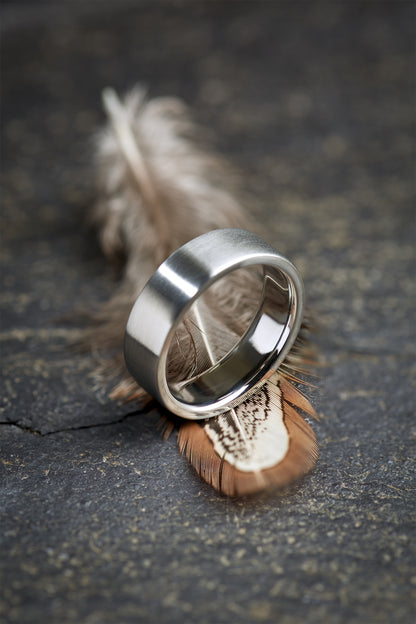 Titanium Satin Finish Flat Shape Ring 