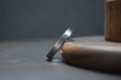 Slim Titanium Satin Flat Shape Ring