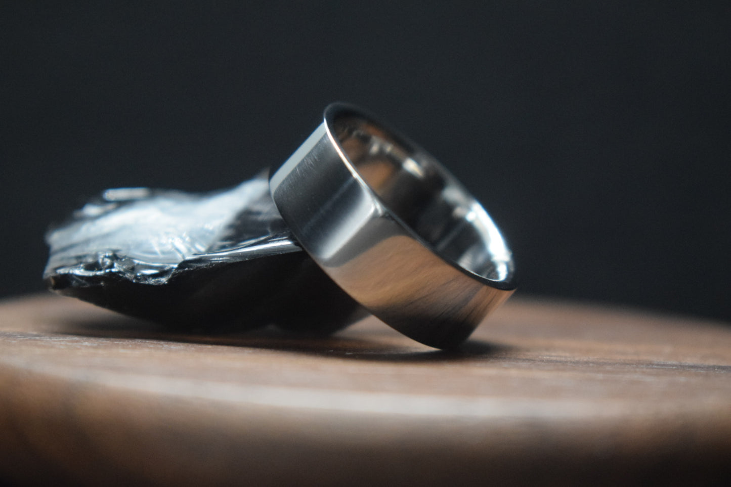 Titanium Polished Finish Flat Shape Ring