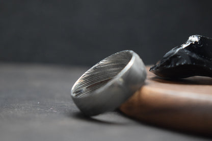 Bervie Damascus Steel Court Shape Ring