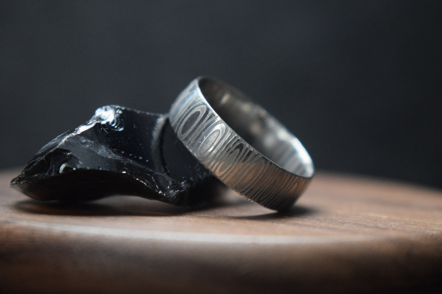 Cowie Damascus Steel Court Shape Ring