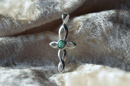 Infinity cross silver memorial necklace with discreet ashes compartment