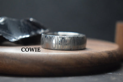 Damascus Steel and Black Zirconium Liner Edge Ring