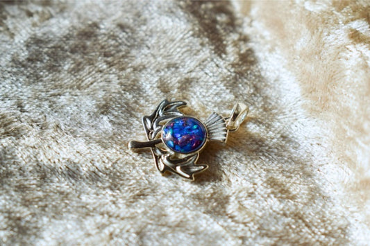 Scottish thistle memorial necklace in sterling silver with ashes setting