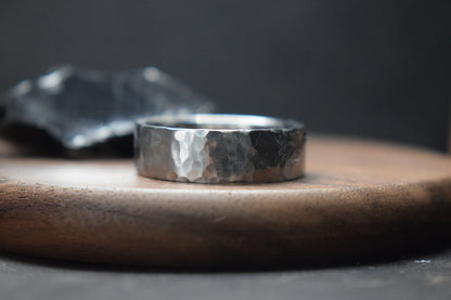 Deveron Hammered Stainless Steel Ring