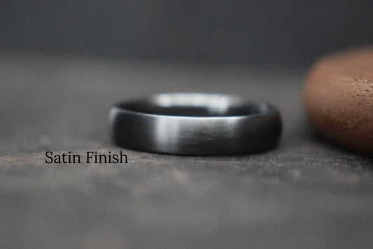 Black Zirconium Court Shape Ring