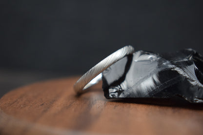 Slim Damascus Steel Ring - True North Forge