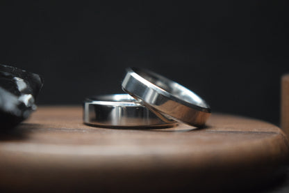 Stainless Steel Bevel Shape Polished Ring