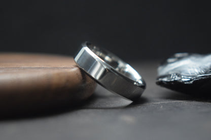 Titanium Polished Finish Bevel Shape Ring