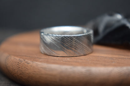 Crynoch Damascus Steel Flat Ring